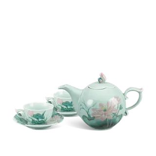 Bộ trà sứ Minh Long 0.7 L - Sen Màu