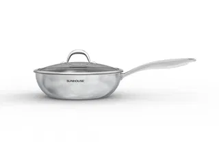Chảo xào inox liền đáy Hybrid Sunhouse Healthy IN26M8VK