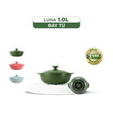 Nồi dưỡng sinh sứ Minh Long Healthycook Luna (Nồi cạn) 1.0 L + nắp (CK) (bếp từ)