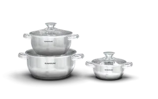 Bộ nồi inox 3 đáy Sunhouse Eco SHG334E