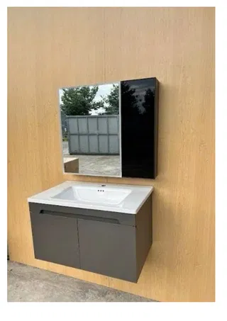 Bộ Tủ Lavabo Inox Cao Cấp TNN 2800 (Xám) 8 tấc