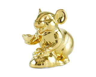 Chuột Phú 20 cm - Trang trí dát vàng 24K