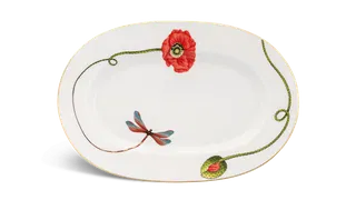 Dĩa oval sứ Minh Long 32 cm - Camellia - Kết Duyên