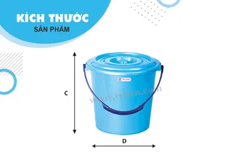 Xô 14L - nắp dẻo nhựa Tý Liên No.0207