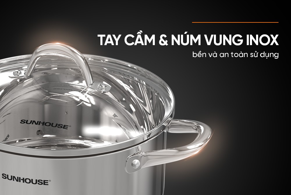 Nồi Inox 3 đáy Sunhouse SHG301-18