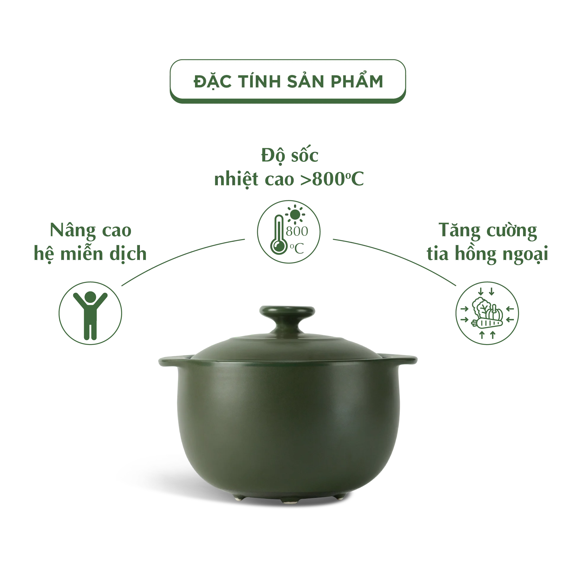 Nồi dưỡng sinh sứ Minh Long Healthycook Vesta (Nồi tròn cao) 12 L + nắp