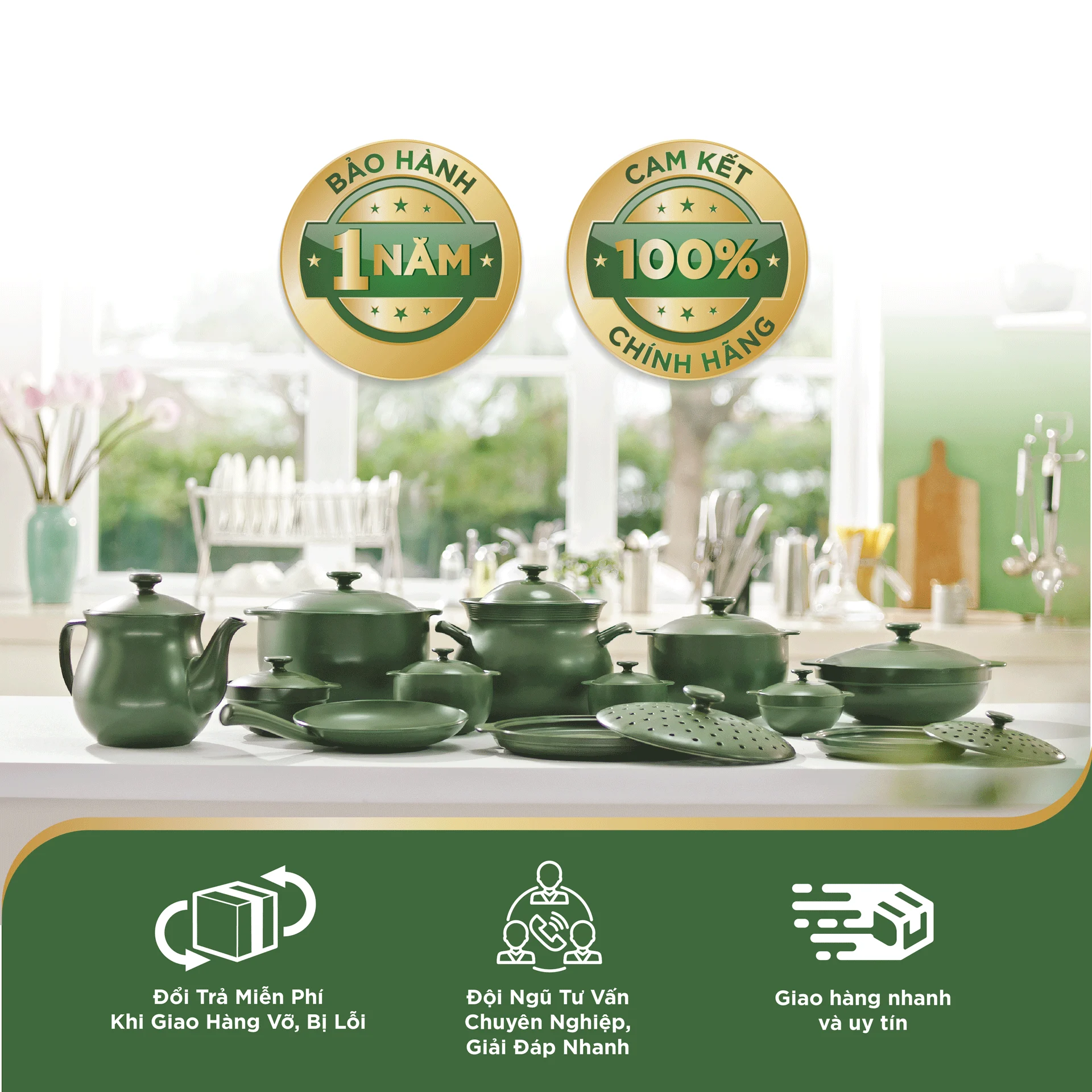 Nồi dưỡng sinh sứ Minh Long Healthycook Vesta (Nồi tròn cao) 0.85 L + nắp