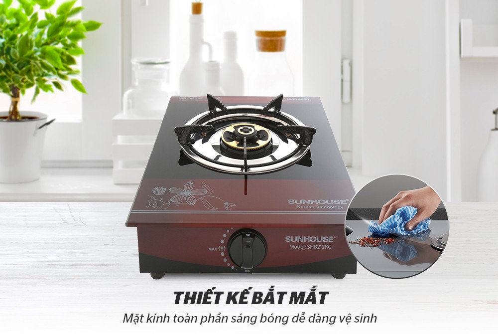 Bếp gas đơn dương kính Sunhouse SHB212KG