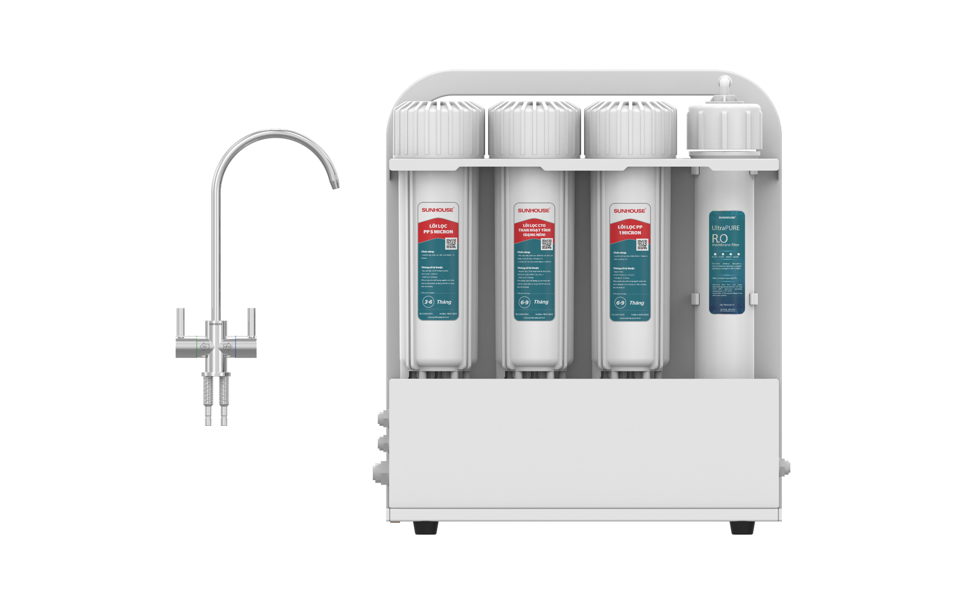 Máy lọc nước RO không vỏ Sunhouse 10 lõi SHA8856UA