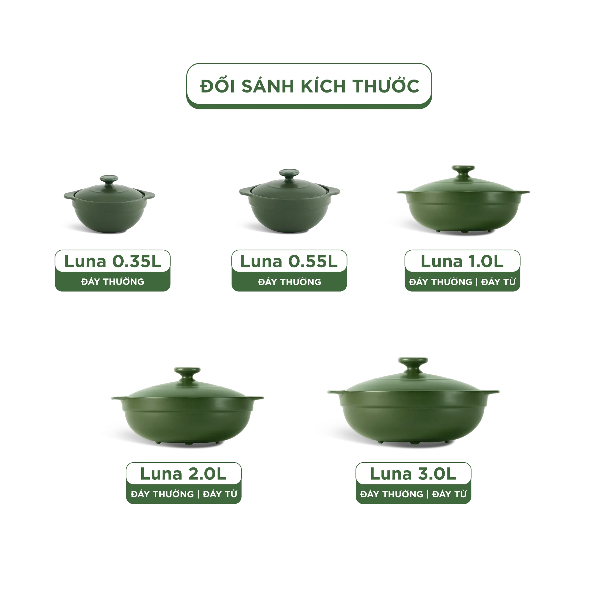 Nồi dưỡng sinh sứ Minh Long Healthycook Luna (Nồi cạn) 0.55 L + nắp