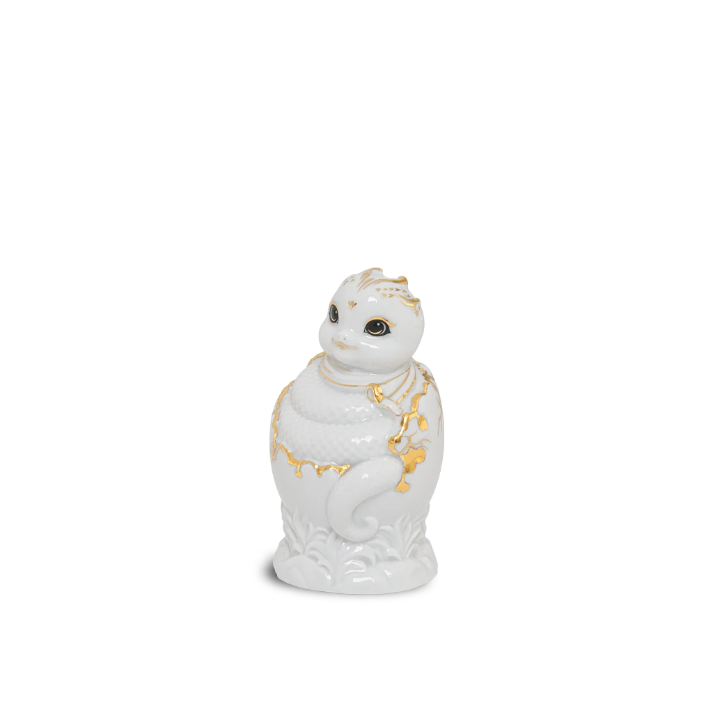 Tượng Rắn Phúc Thái sứ Minh Long 9.8 cm - Trắng