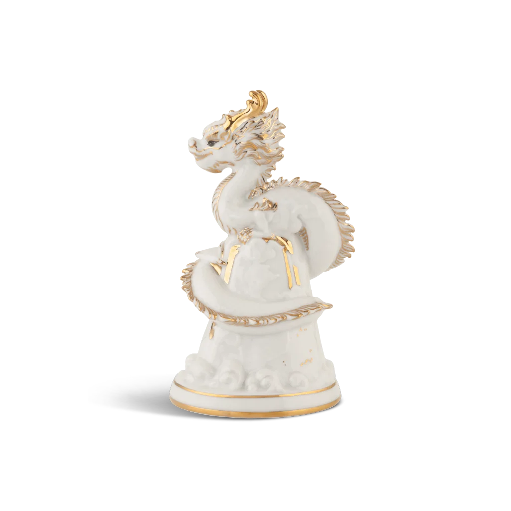 Tượng rồng Long Phù Đại Khánh sứ Minh Long 13.5 cm - Màu Trắng