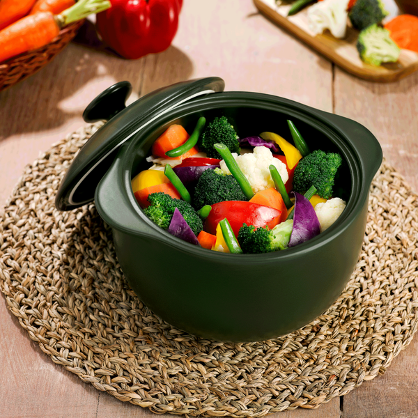 Nồi dưỡng sinh sứ Minh Long Healthycook Vesta (Nồi tròn cao) 3.0 L + nắp (CK)