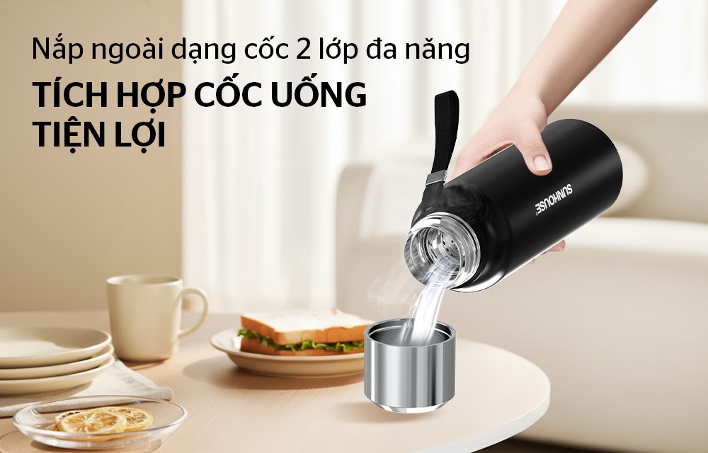 Bình giữ nhiệt Hunter 1500ml Sunhouse KS-TU1500HB