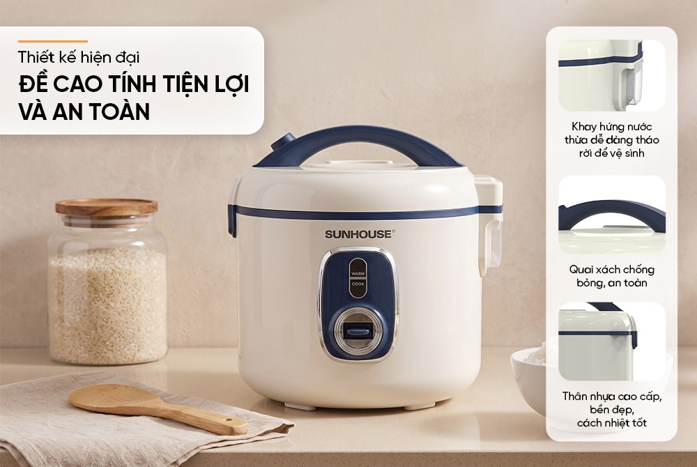 Nồi cơm điện 1.2L Sunhouse SHD8215