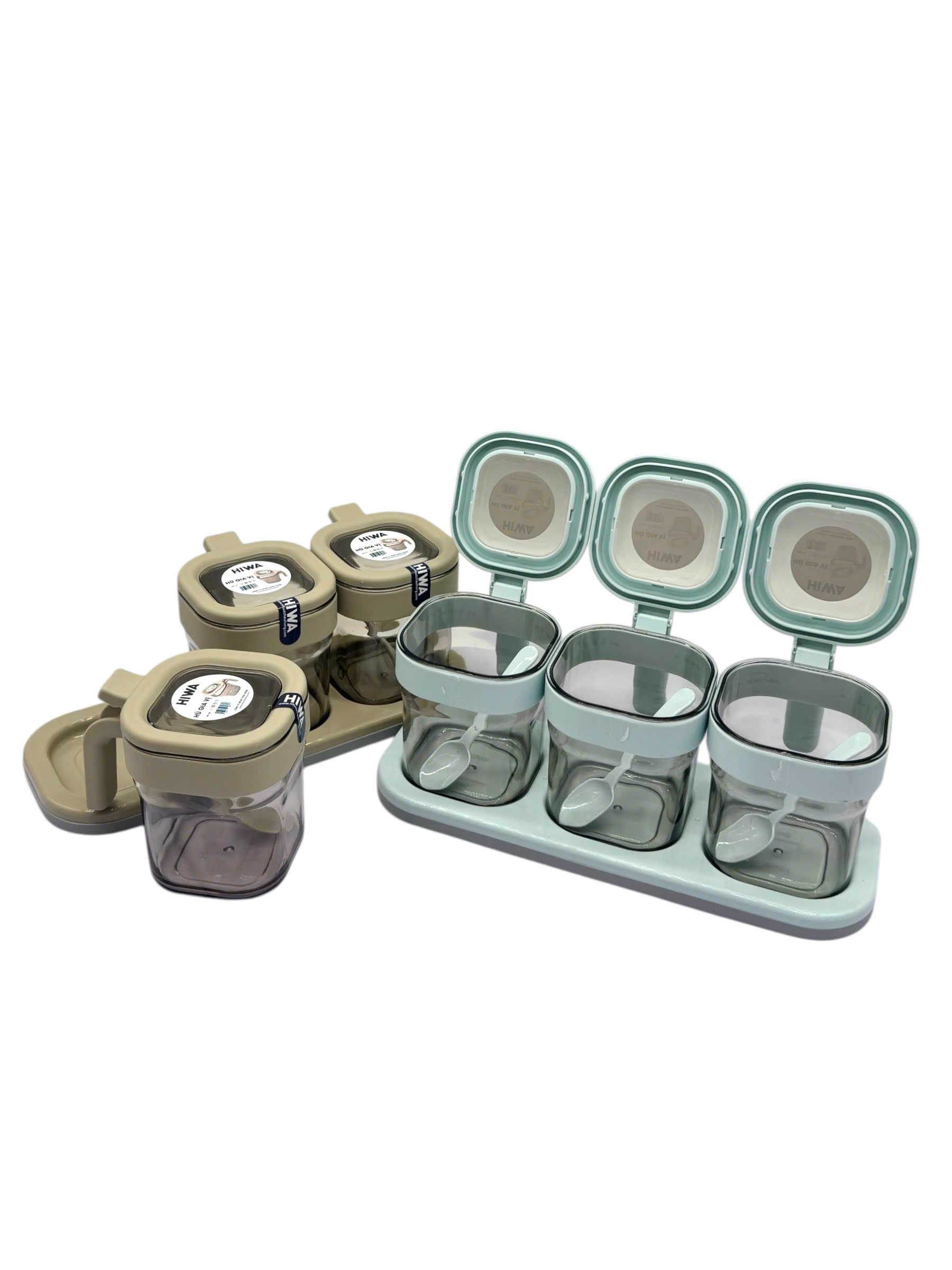 Bộ hũ gia vị vuông 3 nhựa Châu Hưng 044