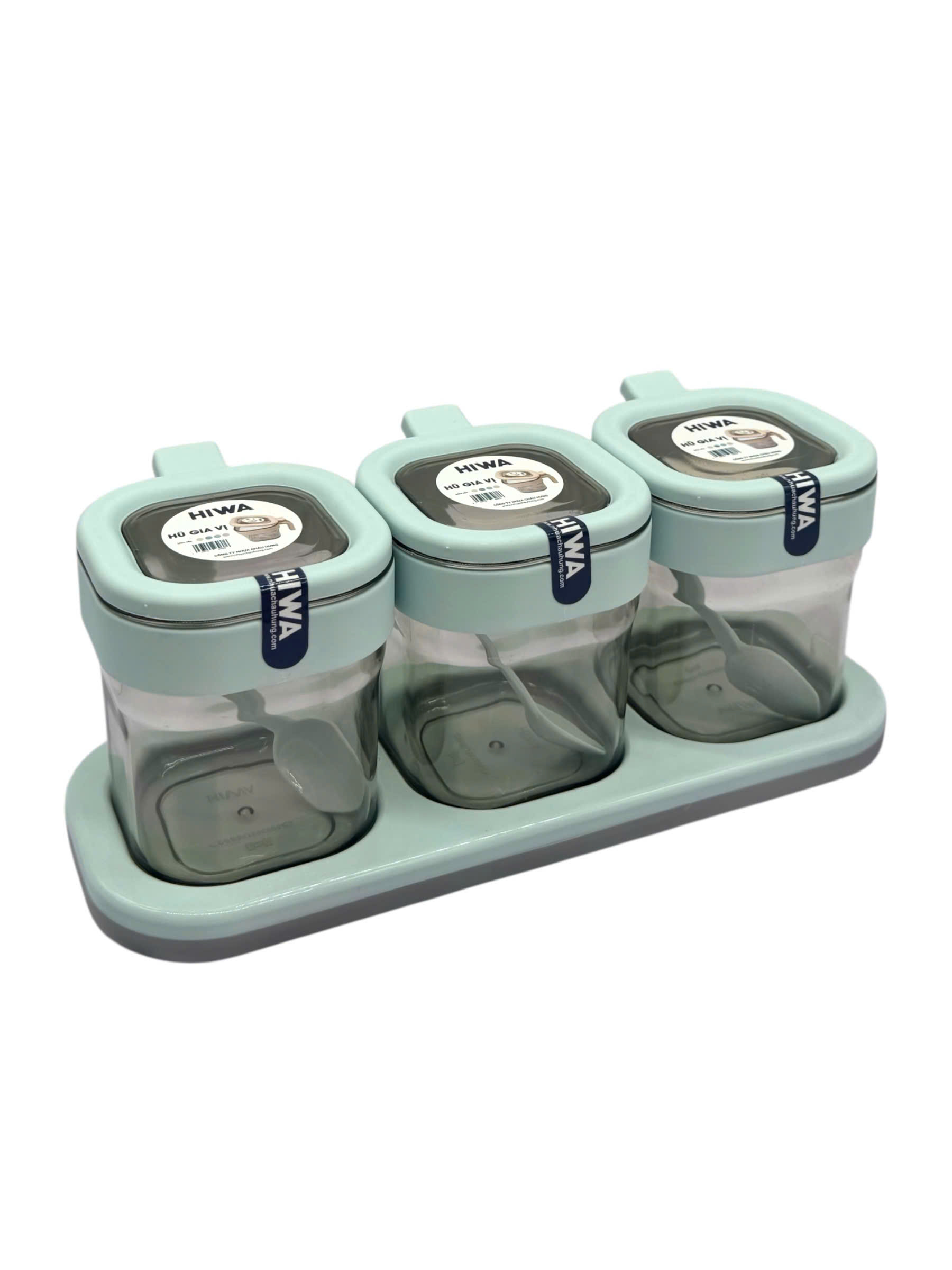Bộ hũ gia vị vuông 3 nhựa Châu Hưng 044
