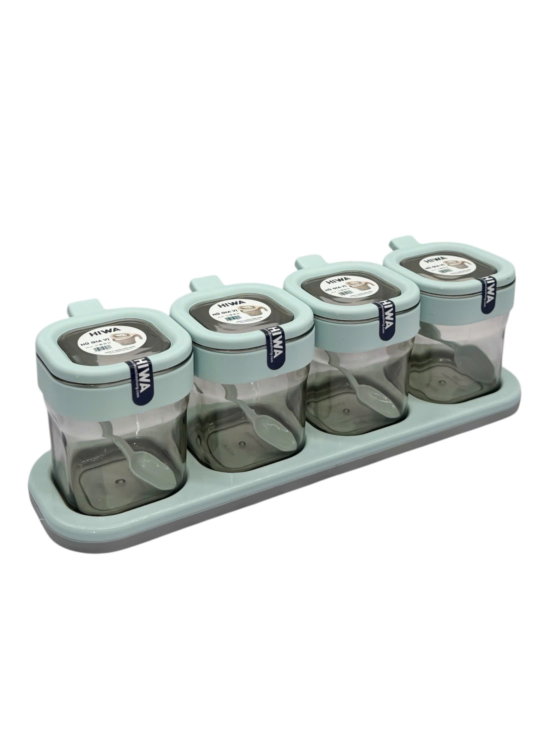 Bộ hũ gia vị vuông 4 nhựa Châu Hưng 045