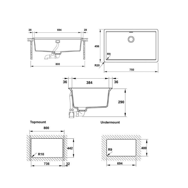 Chậu đá Hafele HS20-GEN1S80