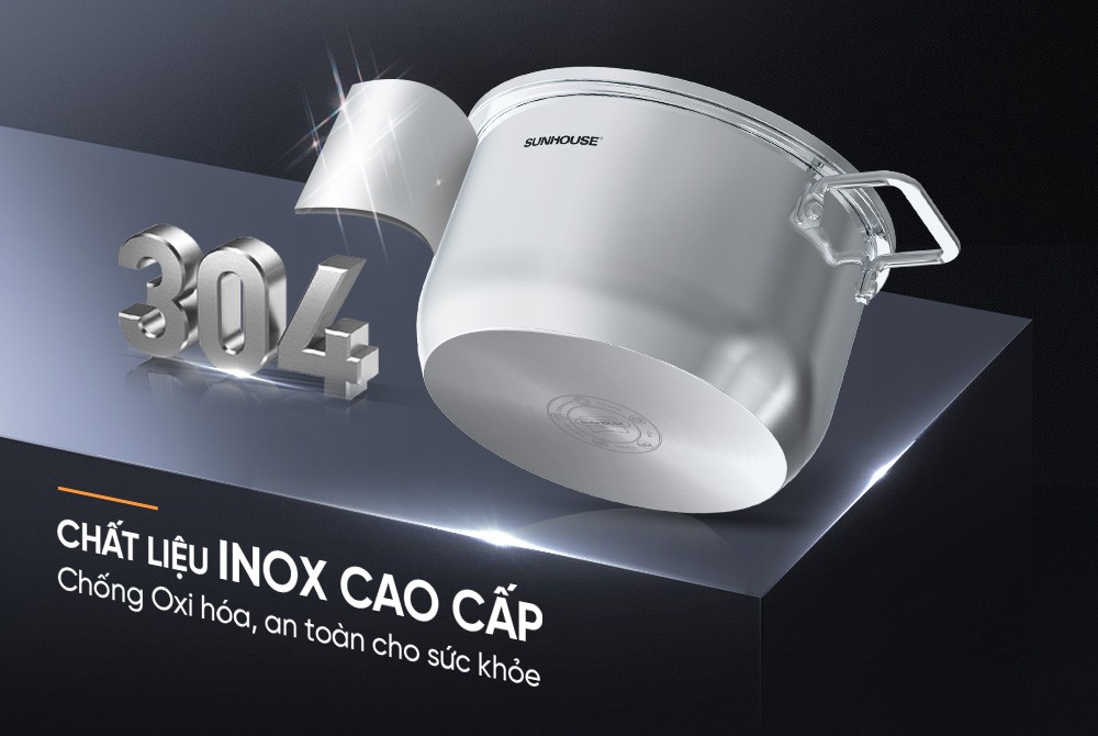 Nồi Inox 304 5 đáy Sunhouse SHG602-20