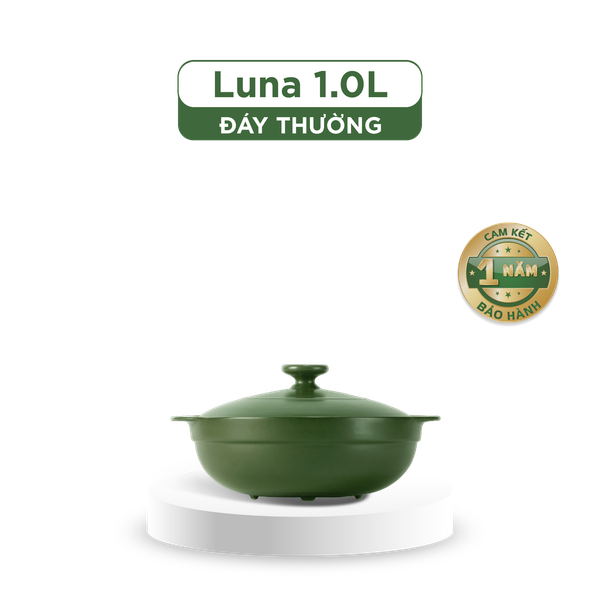 Nồi dưỡng sinh sứ Minh Long Healthycook Luna (Nồi cạn) 1.0 L + nắp (CK)