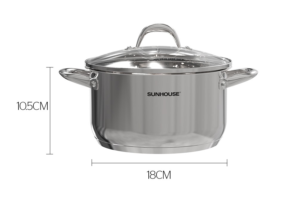 Nồi Inox 3 đáy Sunhouse SHG301-18