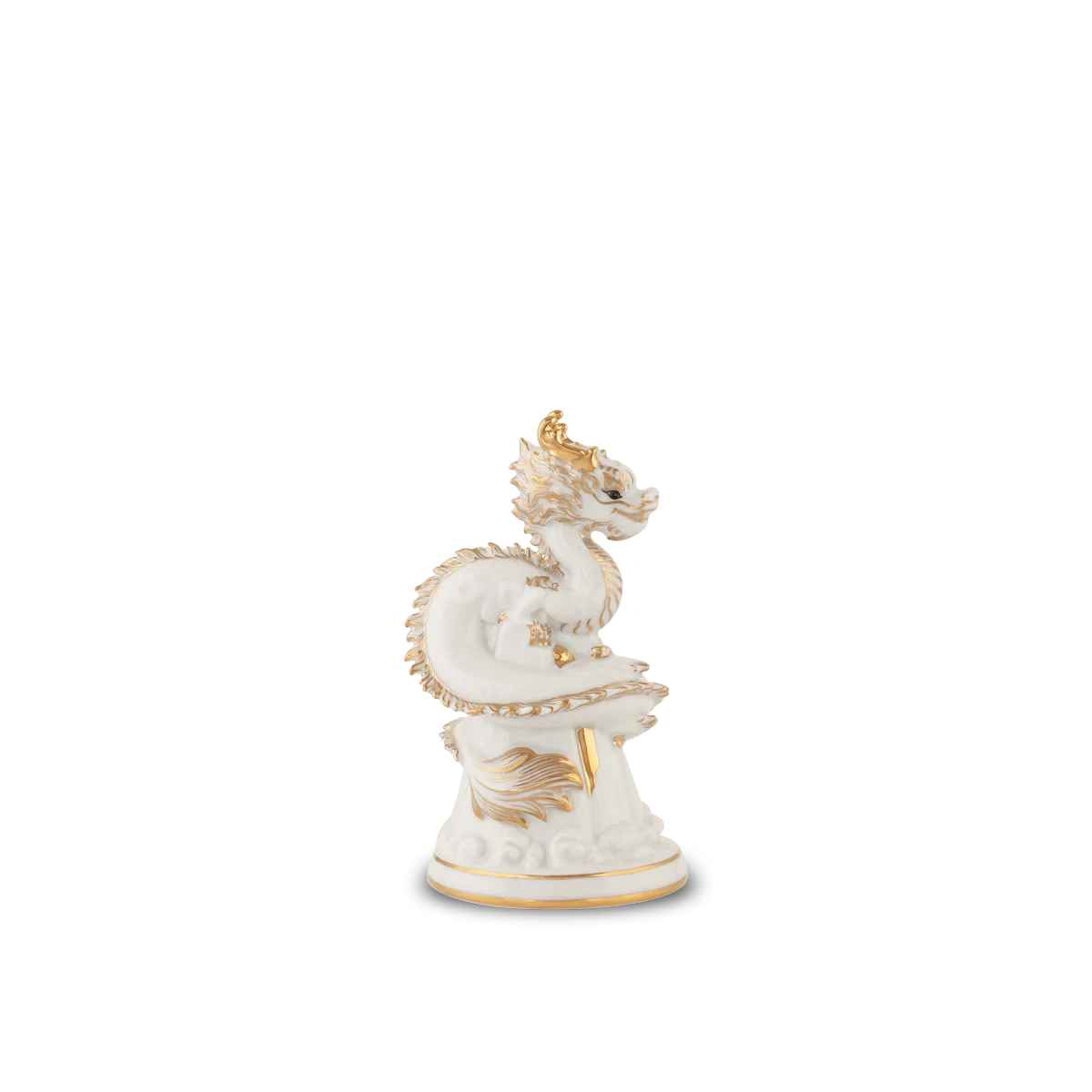 Tượng rồng Long Phù Đại Khánh sứ Minh Long 13.5 cm - Màu Trắng