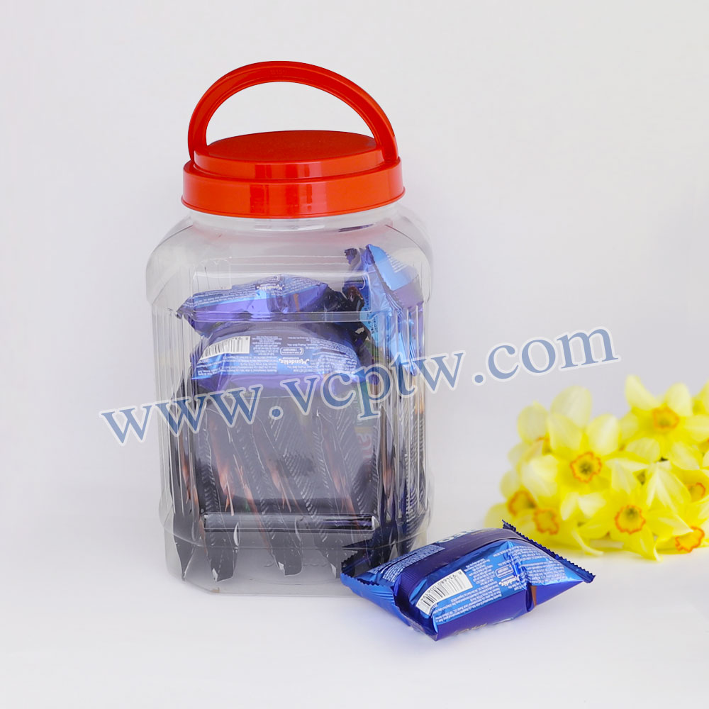 Hũ Bát Giác 5K Sọc Nắp Quai nhựa Tý Liên No.B04