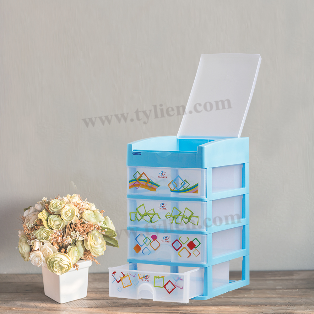 Tủ Nhựa Mini L Trắng Trong 5 Ngăn nhựa Tý Liên No.0725