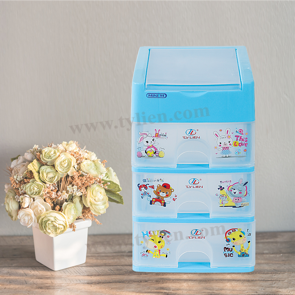 Tủ Nhựa Mini M Trắng Trong 4 Ngăn nhựa Tý Liên No.0724