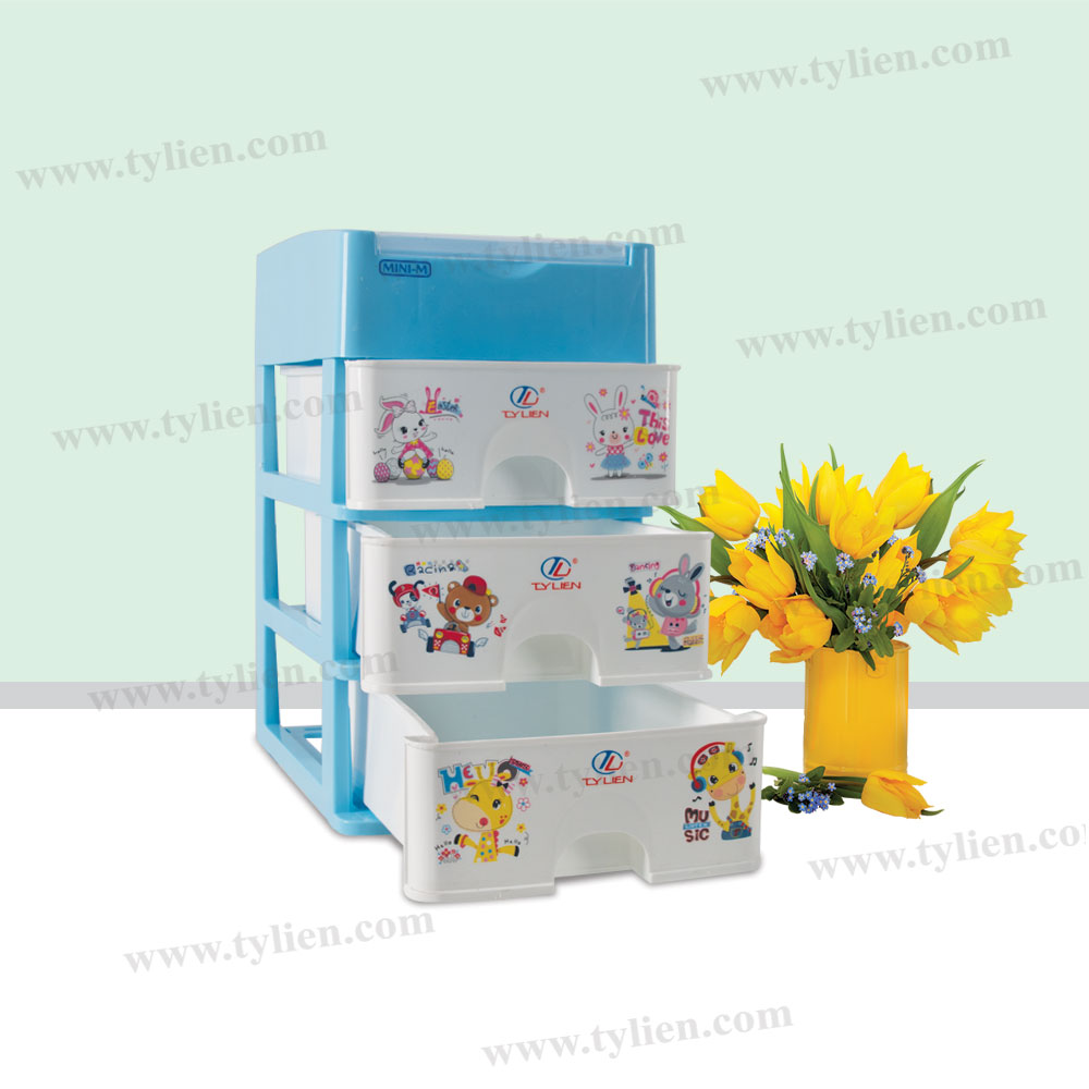 Tủ Nhựa Mini M Trắng Sữa 4 Ngăn nhựa Tý Liên No.0724