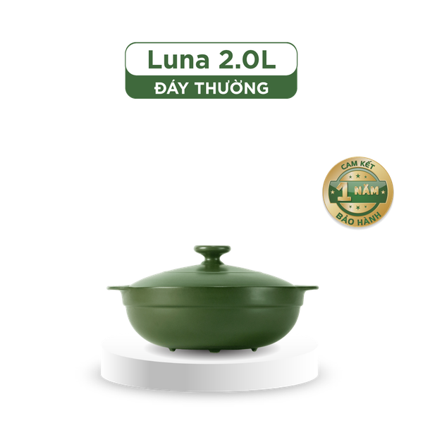 Nồi dưỡng sinh sứ Minh Long Healthycook Luna (Nồi cạn) 2.0 L + nắp (CK)