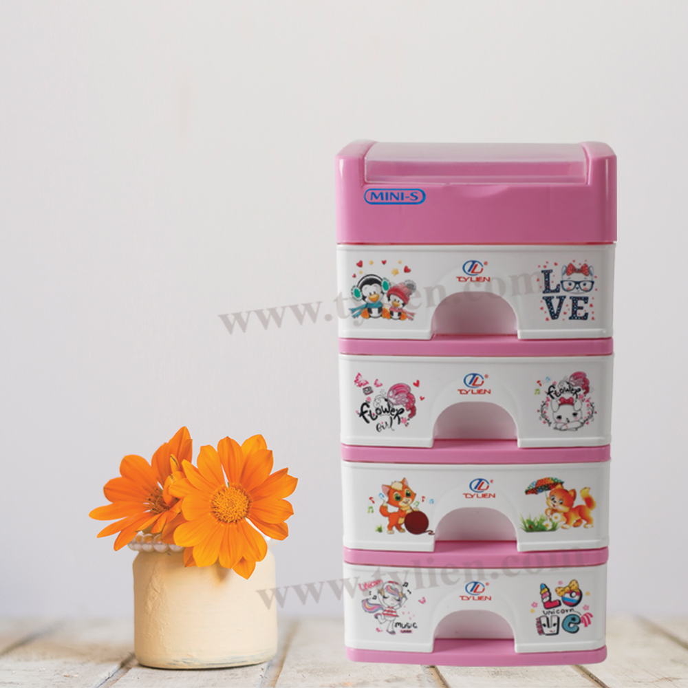 Tủ Nhựa Mini S Trắng Sữa 5 Ngăn nhựa Tý Liên No.0723