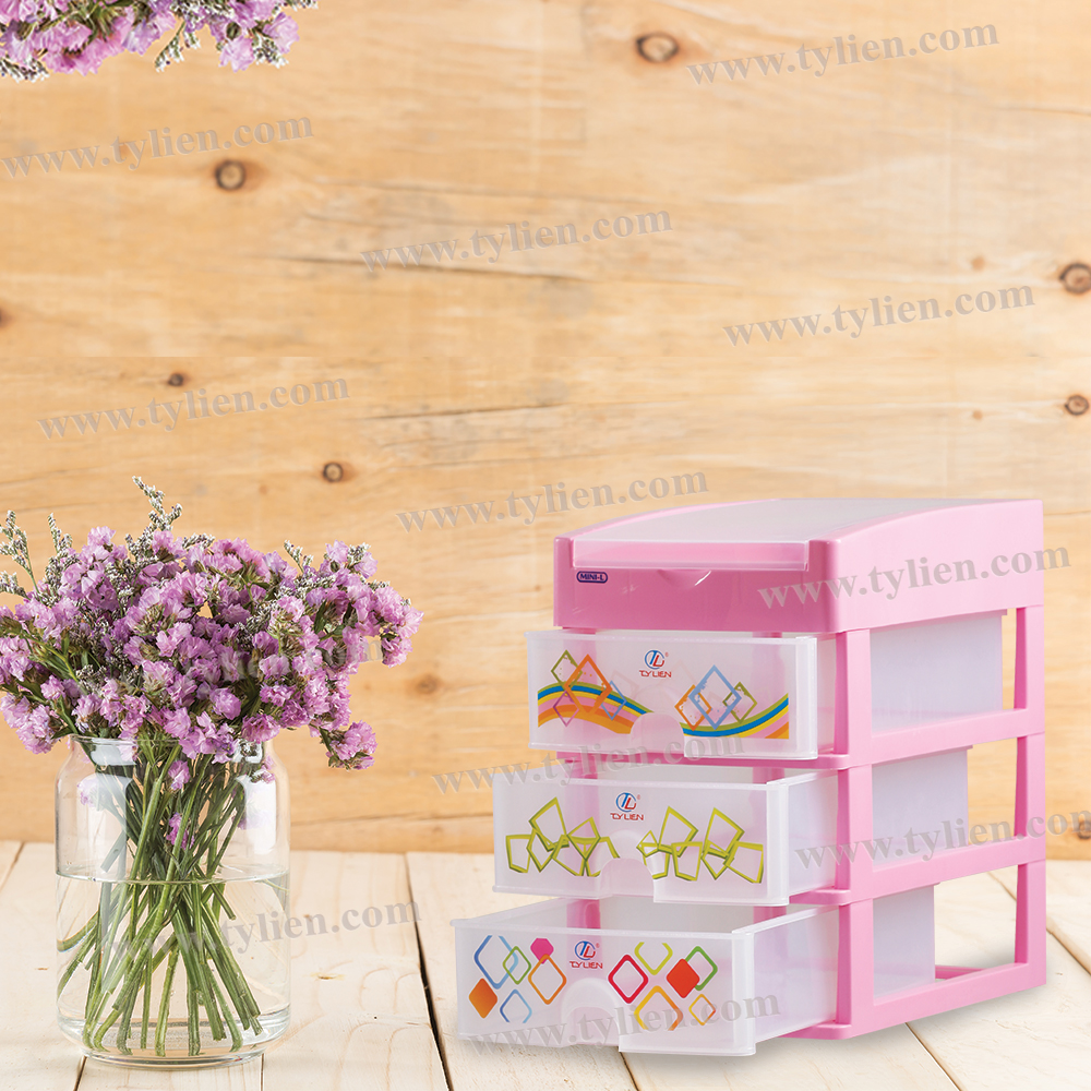 Tủ Nhựa Mini L Trắng Trong 4 Ngăn nhựa Tý Liên No.0725