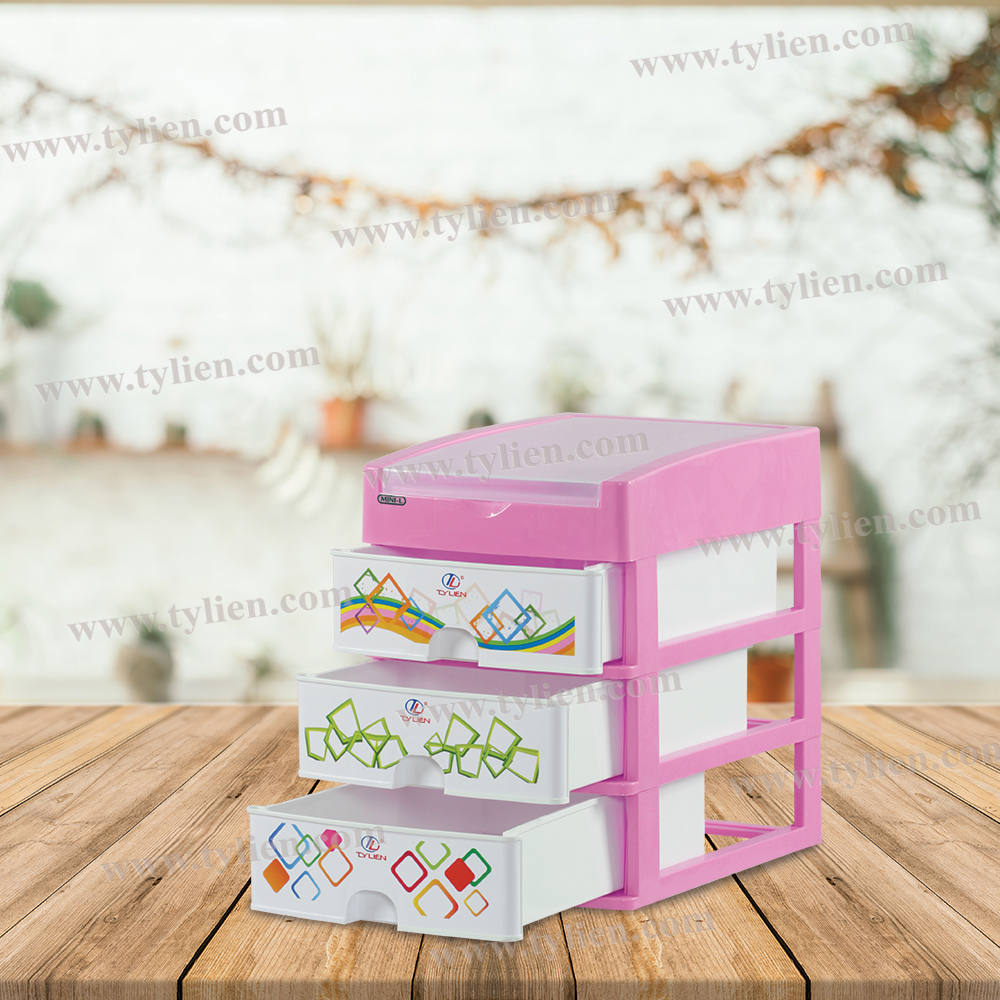 Tủ Nhựa Mini L Trắng Sữa 4 Ngăn nhựa Tý Liên No.0725