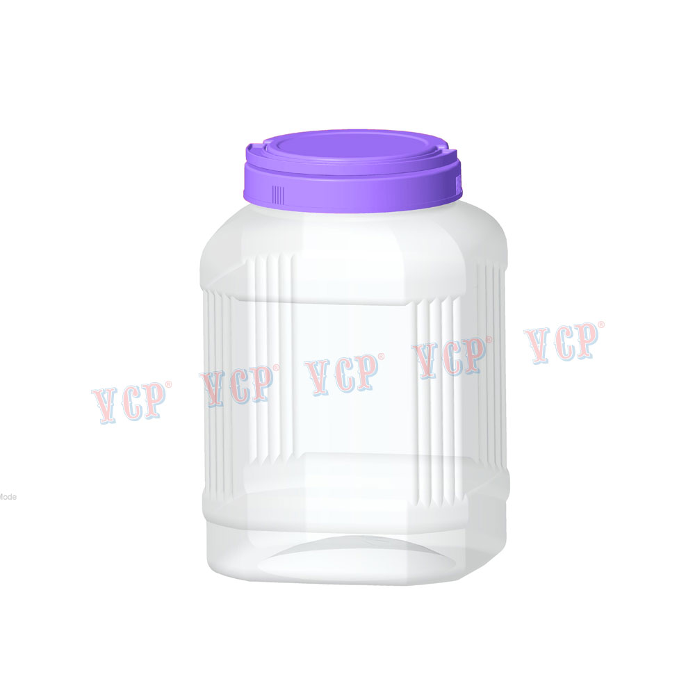 Hũ Bát Giác 5K Sọc Nắp Quai nhựa Tý Liên No.B04