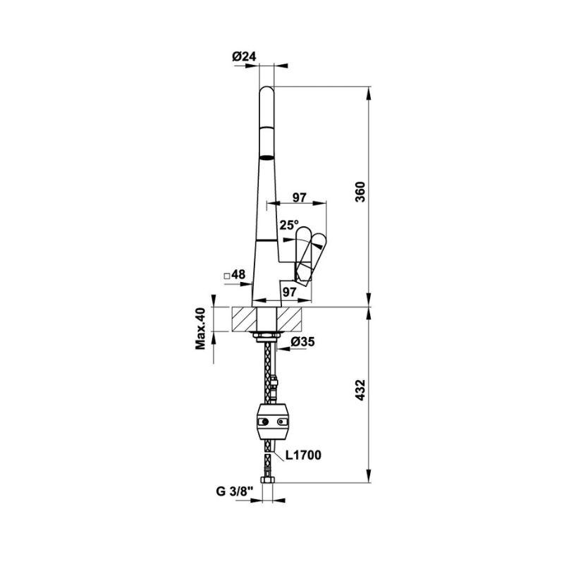 Vòi chậu rửa chén bát Hafele HYDROS HT20-CH1P241