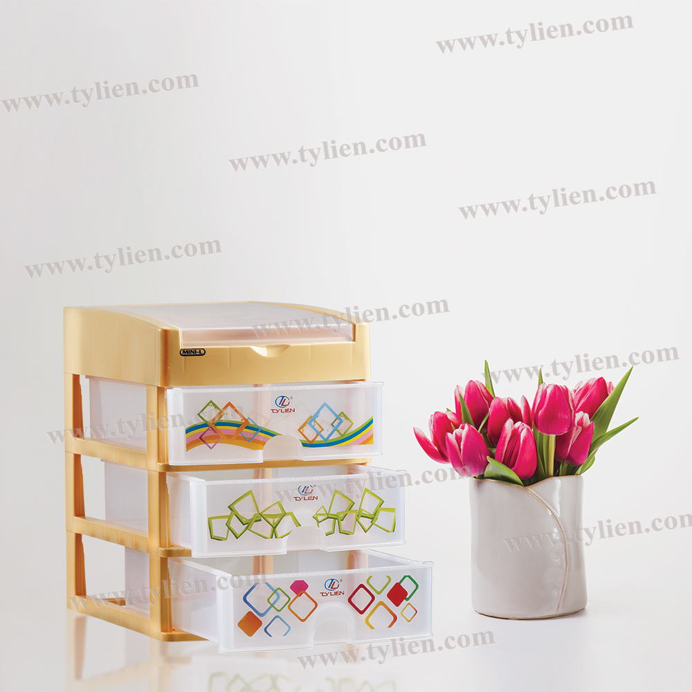 Tủ Nhựa Mini L Trắng Trong 4 Ngăn nhựa Tý Liên No.0725