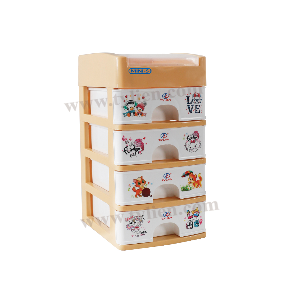 Tủ Nhựa Mini S Trắng Sữa 5 Ngăn nhựa Tý Liên No.0723