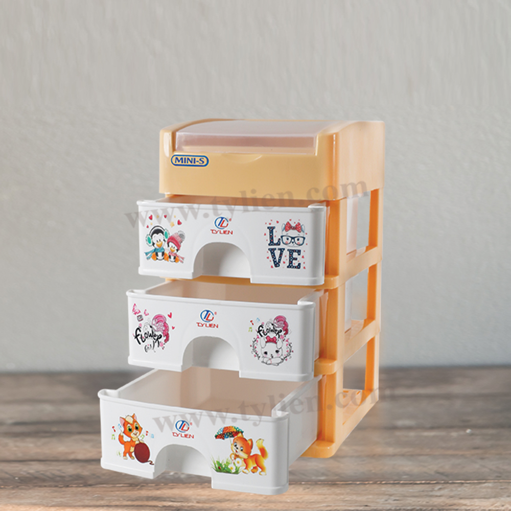 Tủ Nhựa Mini S Trắng Sữa 4 Ngăn nhựa Tý Liên No.0723