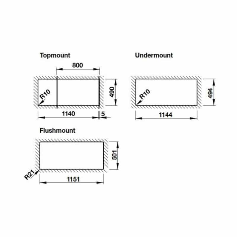 Chậu đá Hafele HS20-GKD2S80