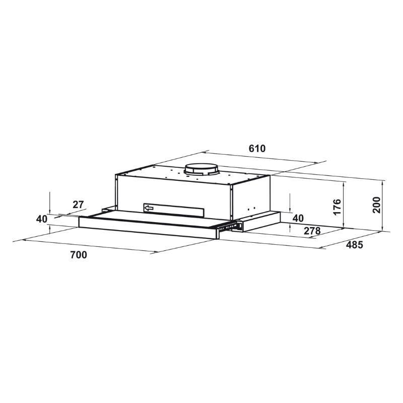 Máy hút mùi âm tủ Hafele HH-TT70A
