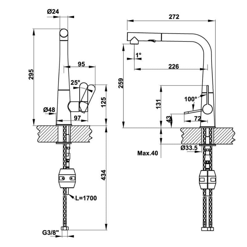 Vòi chậu rửa chén bát Hafele HT20-GH1P259