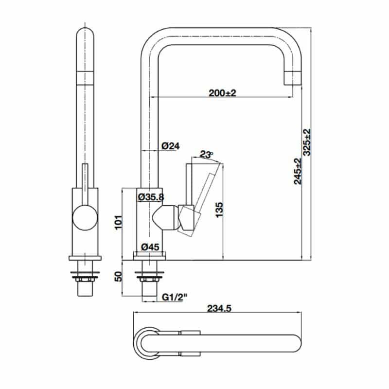 Vòi chậu rửa chén bát Hafele HT21-CC1F245U