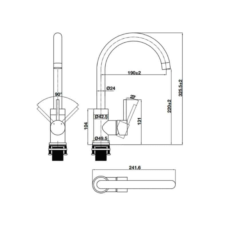 Vòi chậu rửa chén bát Hafele HT21-CH1F220C