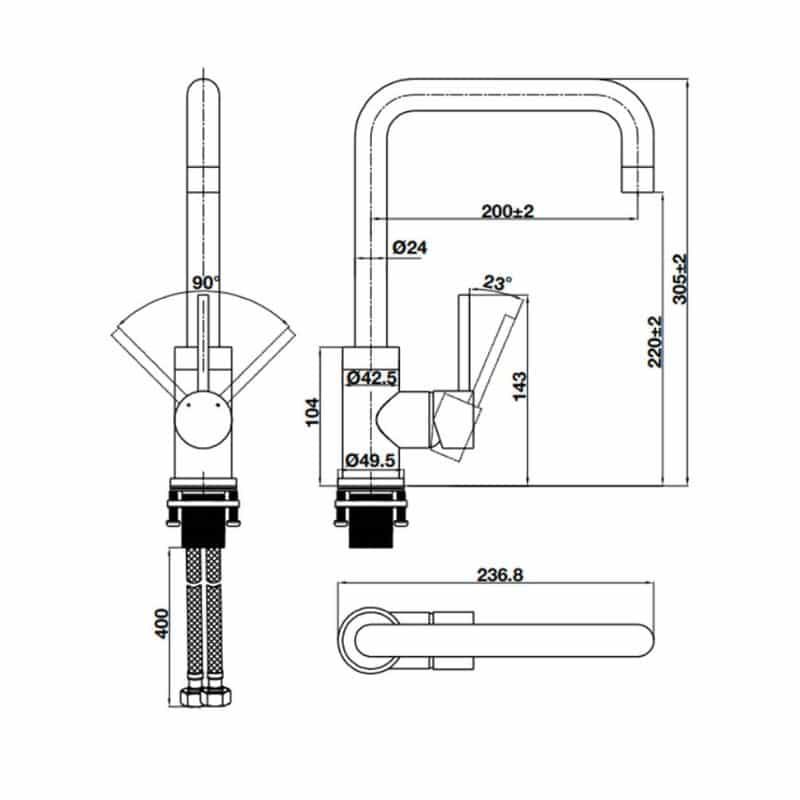 Vòi chậu rửa chén bát Hafele HT21-CH1F220U