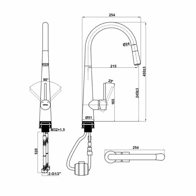 Vòi chậu rửa chén bát Hafele HT21-CH1P245