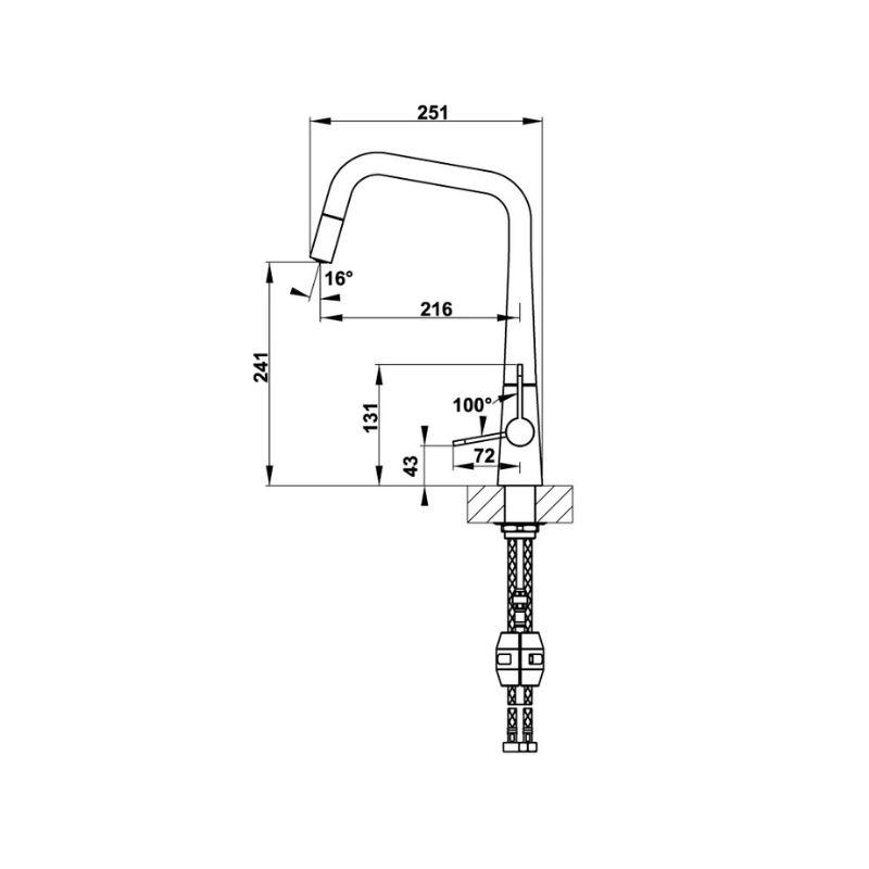 Vòi chậu rửa chén bát Hafele HYDROS HT20-CH1P241