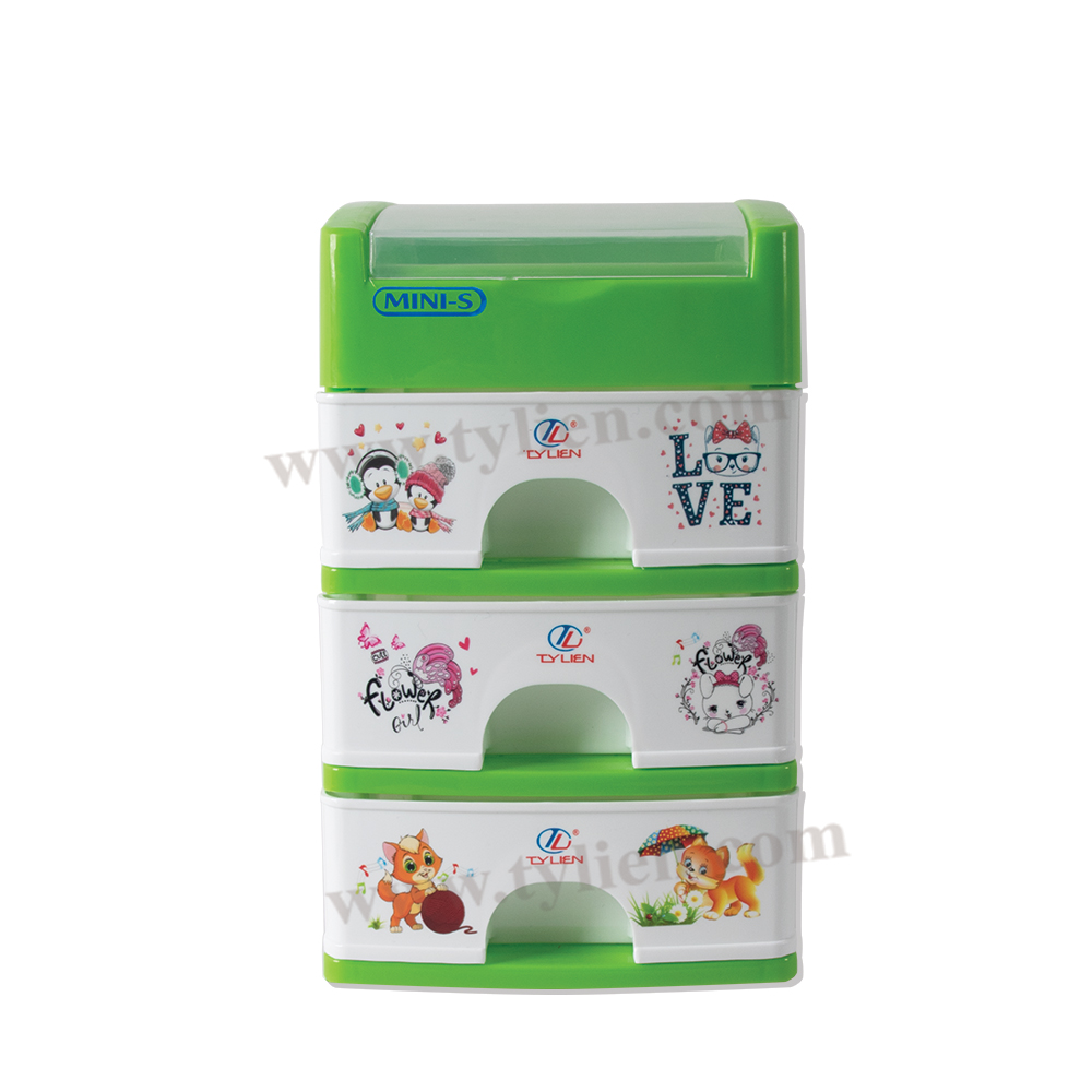 Tủ Nhựa Mini S Trắng Sữa 4 Ngăn nhựa Tý Liên No.0723