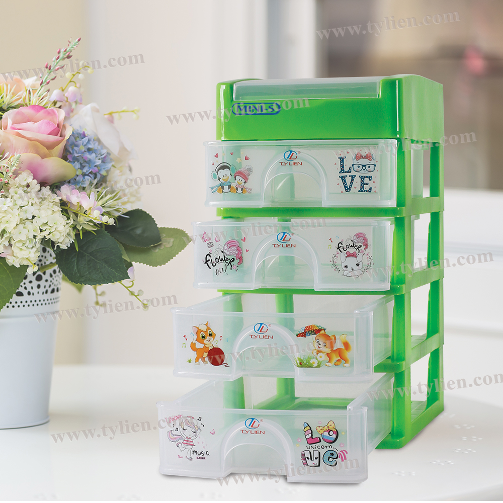 Tủ Nhựa Mini S Trắng Trong 5 Ngăn nhựa Tý Liên No.0723